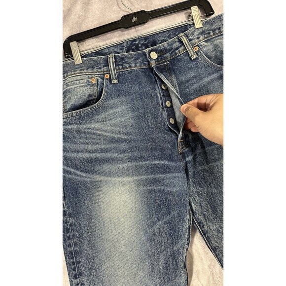 levis 501 stonewash Blue Jeans Button Fly Men’s Size 38x34 - Picture 4 of 16